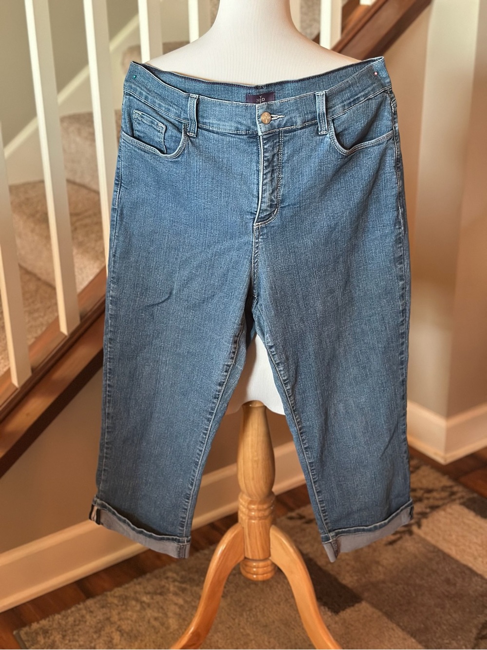 NYDJ Midwash Blue Cuffed Capri Jeans - P2013